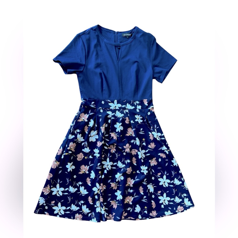 Navy Flower Dress
